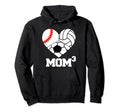 Mom Cubed Mom3 Mom Three Baseball Hoodie - Trendy Graphic Unisex