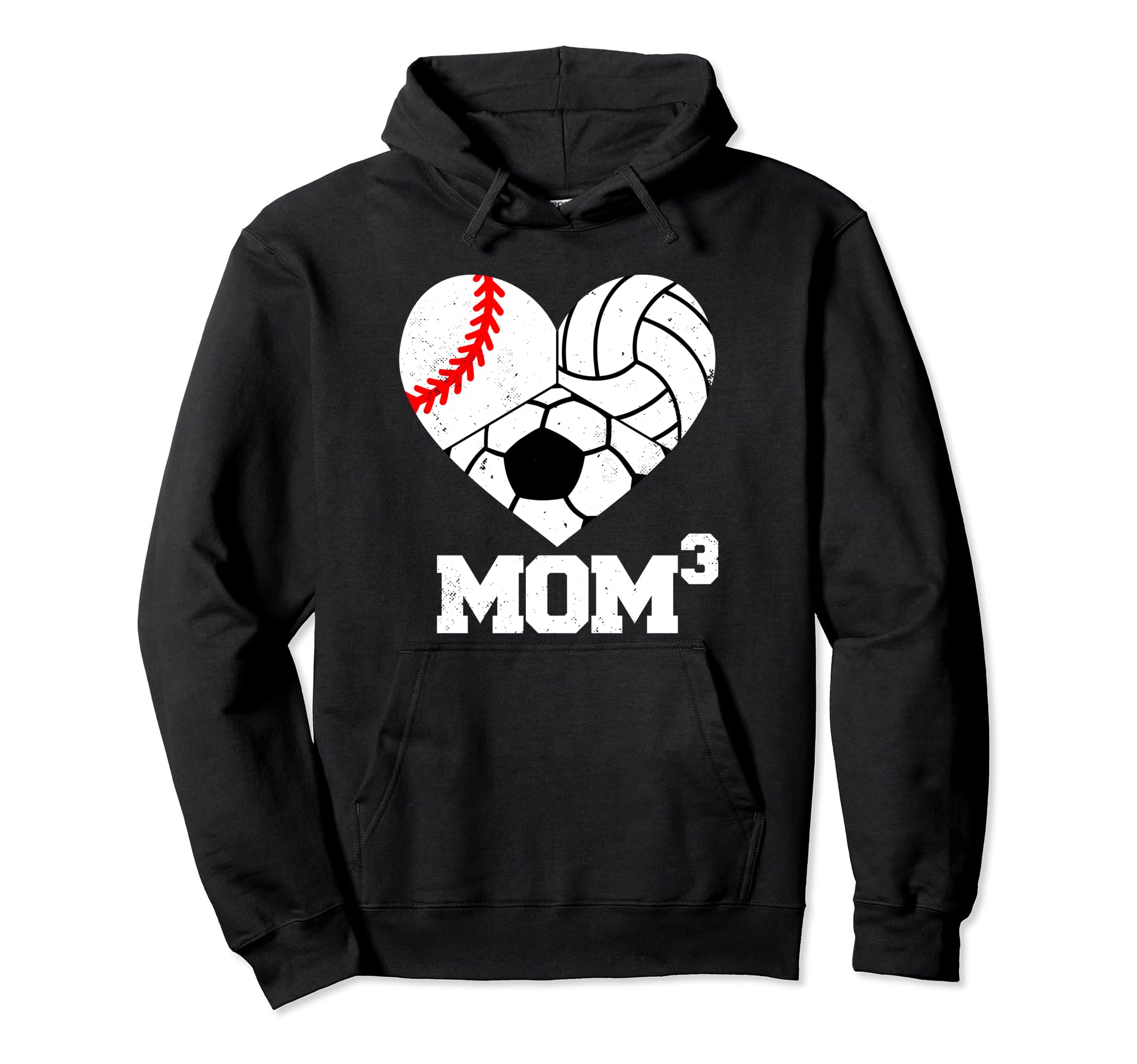 Mom Cubed Mom3 Mom Three Baseball Hoodie - Trendy Graphic Unisex