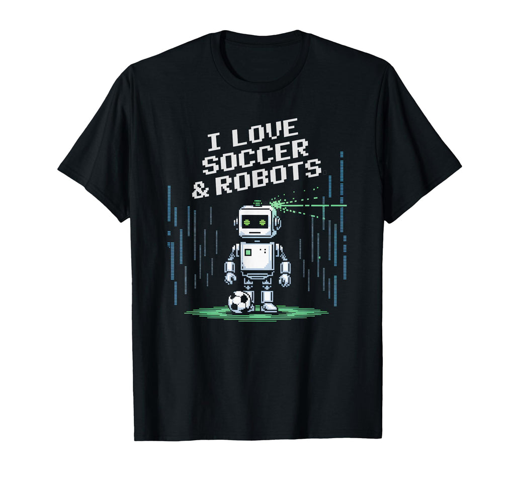 Kawaii I Love Soccer Robots Just Who T-Shirt - Custom Art Print Men Women