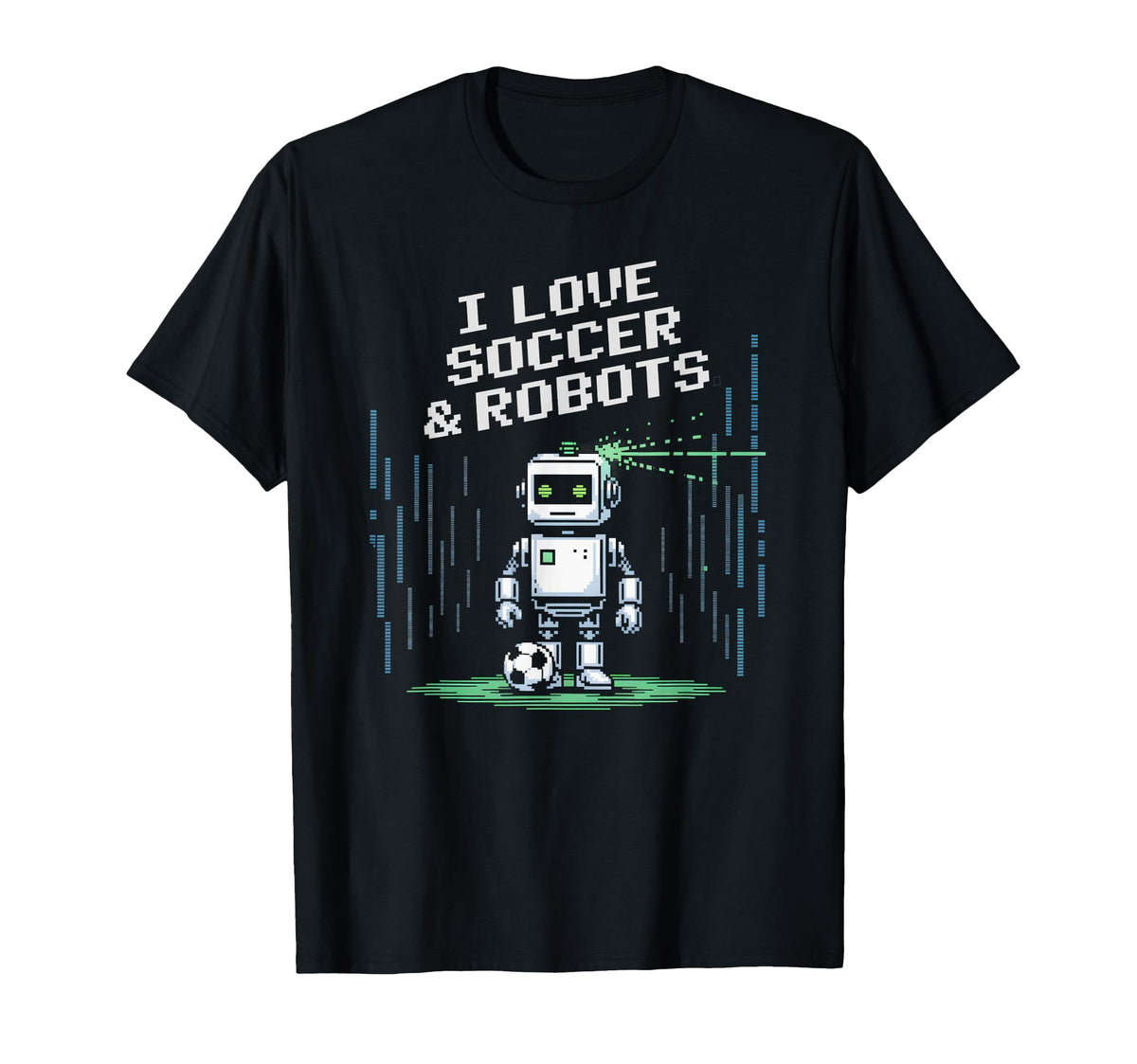 Kawaii I Love Soccer Robots Just Who T-Shirt - Custom Art Print Men Women