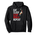 Eat Sleep Stop Goals Repeat Soccer Hoodie - Unique Graphic Men Women