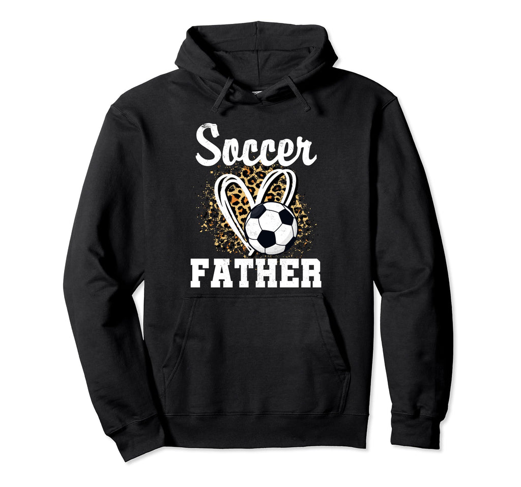 Soccer Father Leopard Heart Matching Hoodie - Aesthetic Graphic Unisex