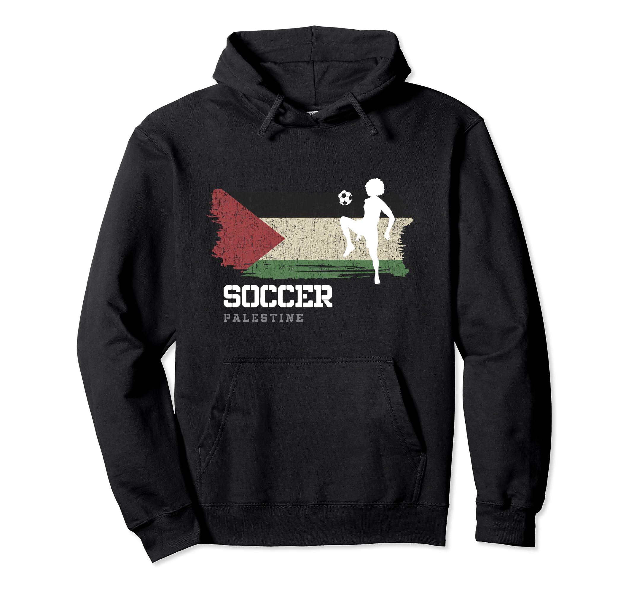 Soccer Palestine Flag Football Womens Hoodie - Trendy Graphic for Adults