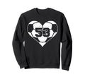 Soccer Heart Number 53 Jersey Sweatshirt - Fun Novelty Design for Adults