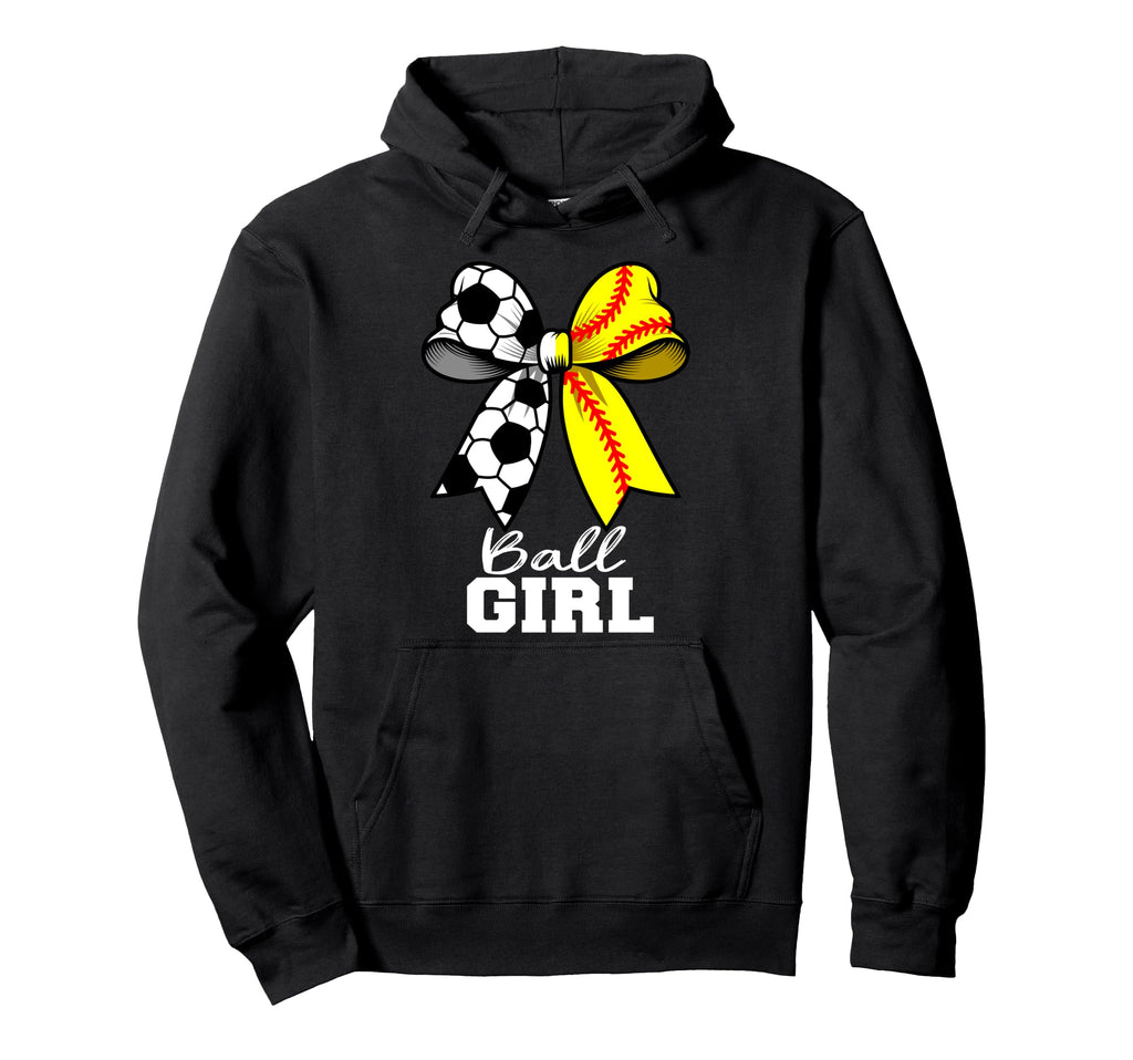 Ball Soccer Softball Coquette Bow Funny Hoodie - Novelty Apparel Unisex
