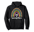 Soccer Mom Boho Rainbow Funny Soccer Player Hoodie - Unique Graphic Unisex