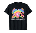 Peace Love Soccer Lover 60S 70S Hippie T-Shirt - Unique Graphic for Adults