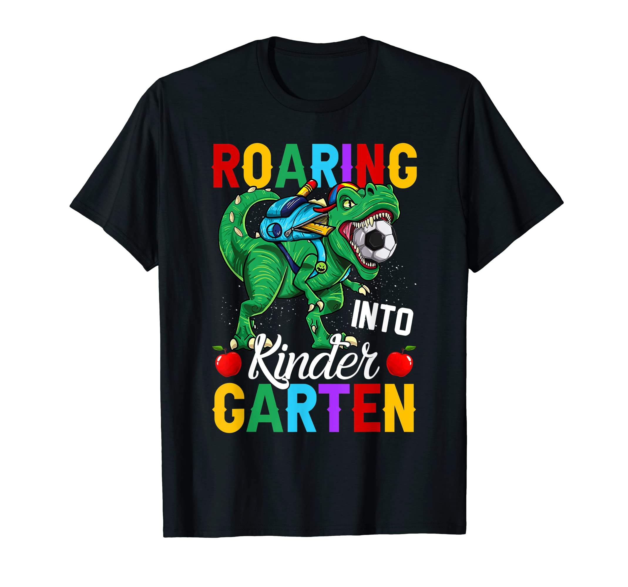 Funny Roaring Into Kindergarten T Rex T-Shirt - Unique Graphic Men Women