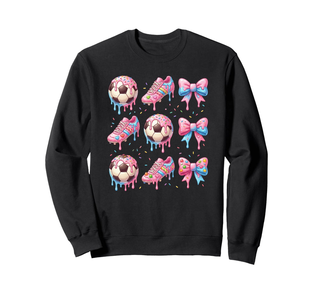 Soccer Lovers Ice Cream Drip Soccer Sweatshirt - Graphic Print for Adults