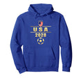 American Flag Soccer Soccer 2028 Hoodie - Casual Everyday Wear Men Women
