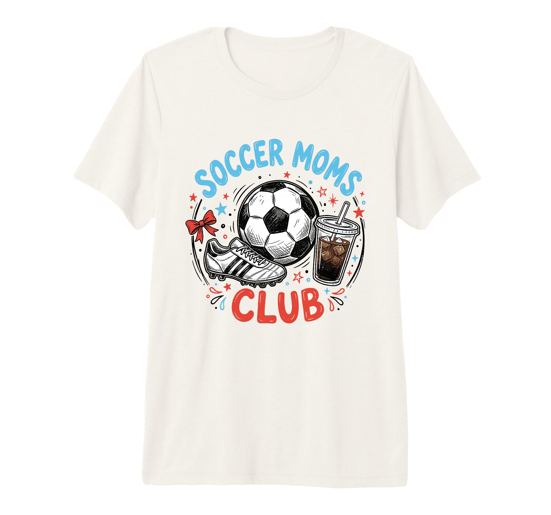 Soccer Moms Club Iced Coffee Cleats T-Shirt - Novelty Apparel Men Women