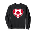 Red And White Soccer Heart Sweatshirt - Graphic Print Men Women