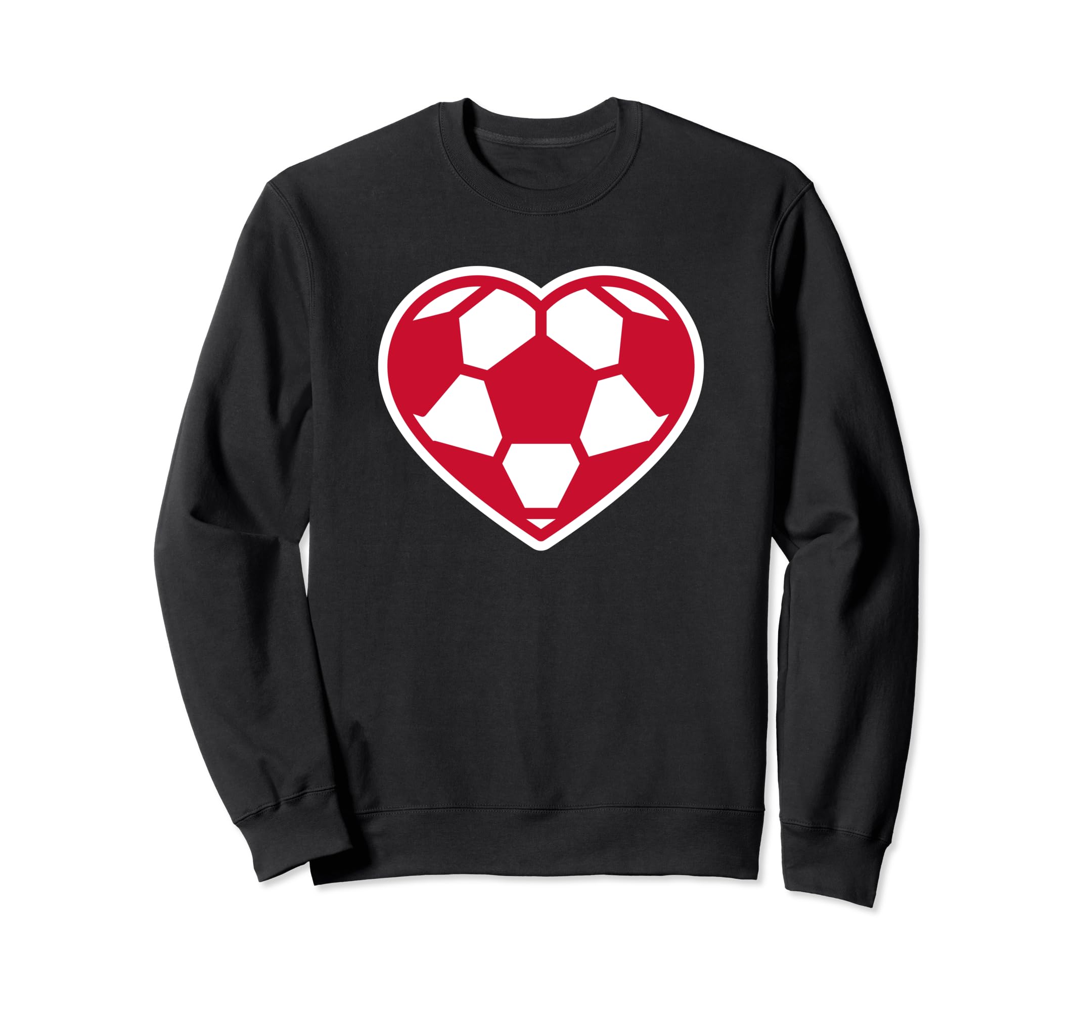 Red And White Soccer Heart Sweatshirt - Graphic Print Men Women