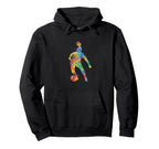 Colorful Soccer Player And Hoodie - Novelty Apparel Men Women