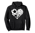 Soccer Volleyball Hockey Heart Hoodie - Casual Everyday Wear for Adults