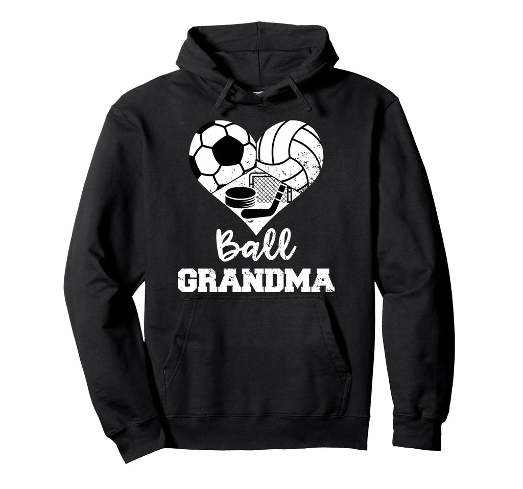 Ball Grandma Heart Funny Soccer Hoodie - Unique Graphic Men Women