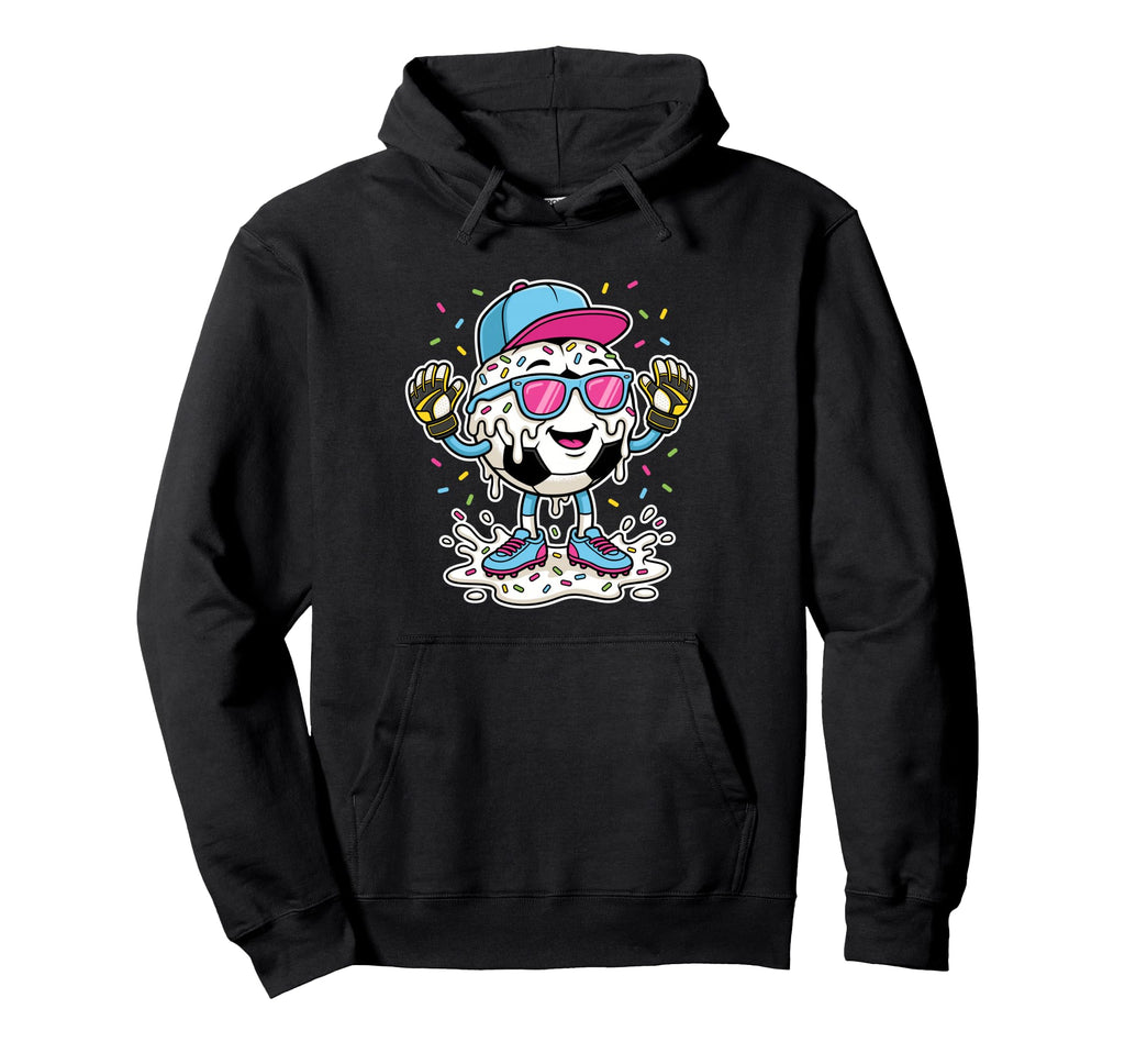 Soccer Ball Melting Ice Cream Drip Goalie Hoodie - Graphic Print Men Women