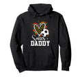 Soccer Daddy Leopard Heart Colorful Hoodie - Fun Novelty Design Unisex