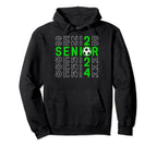 Senior Class 2024 Graduation 2024 Green Hoodie - Graphic Print for Adults