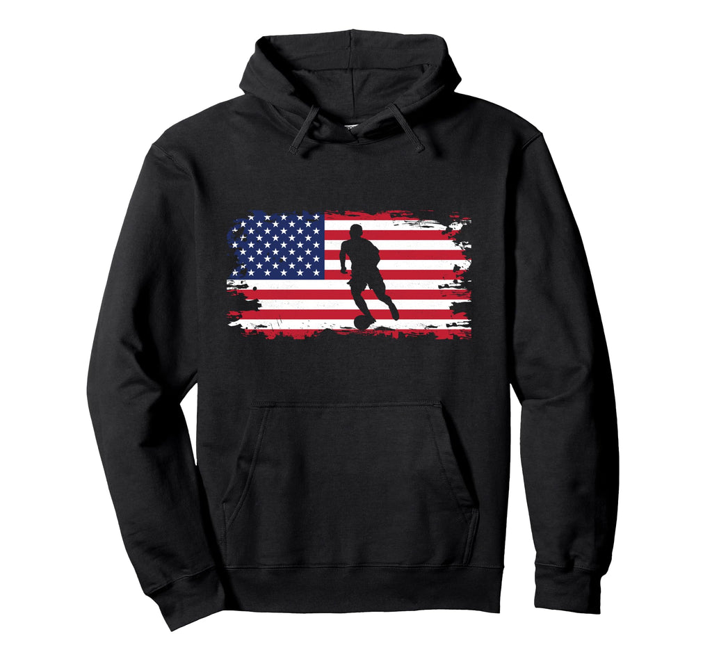 American Flag Soccer Soccer Hoodie - Minimalist Print Men Women