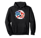American Flag Soccer Player Womens Hoodie - Novelty Apparel for Adults