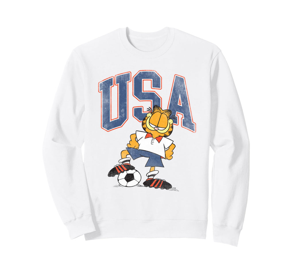 Garfield Soccer Usa Sweatshirt - Novelty Apparel Men Women