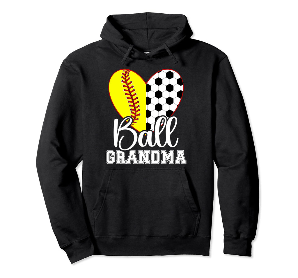Ball Grandma Heart Soccer Softball Hoodie - Fun Novelty Design Men Women