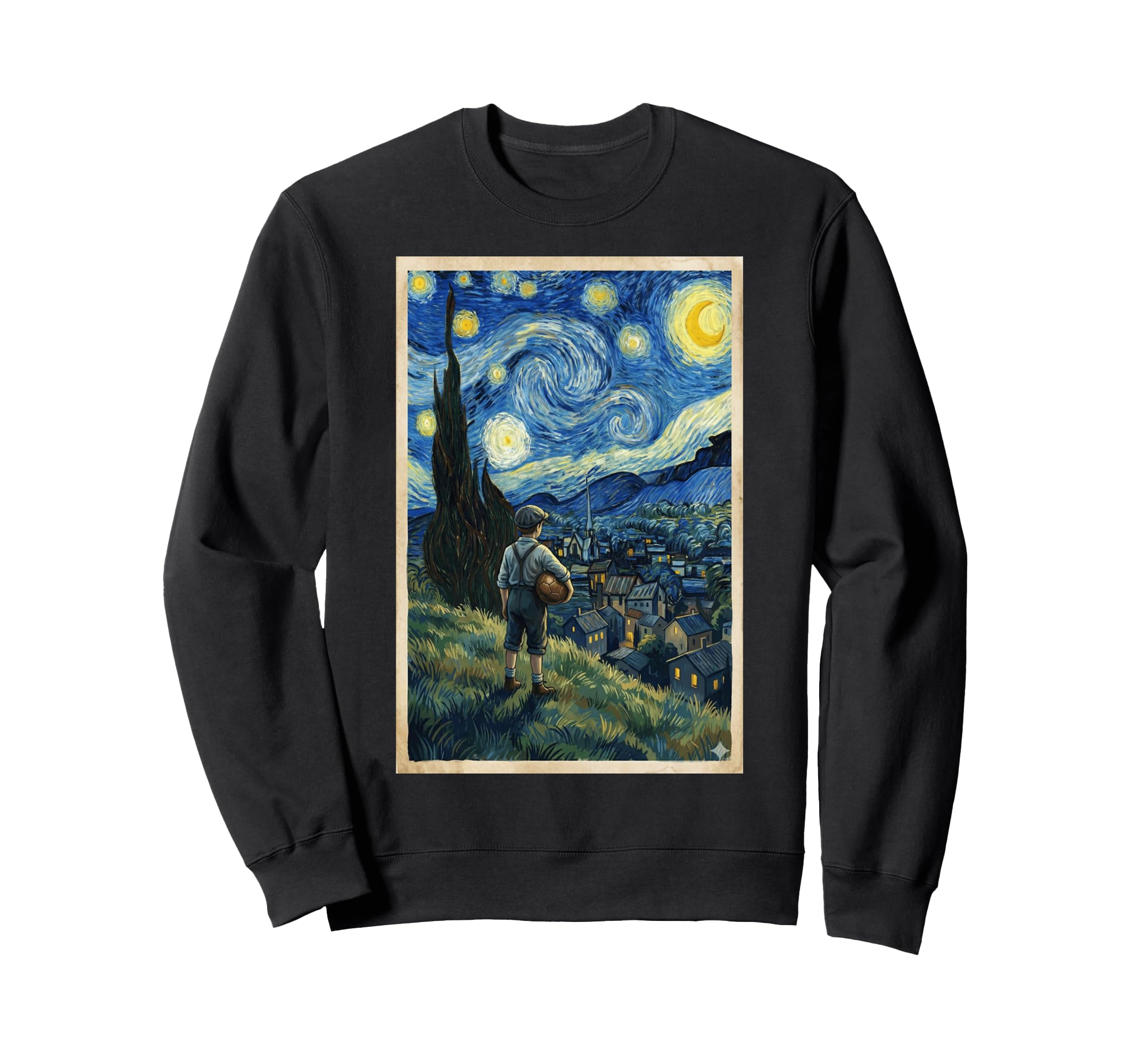 Soccer Player Starry Night Sweatshirt - Casual Everyday Wear for Adults