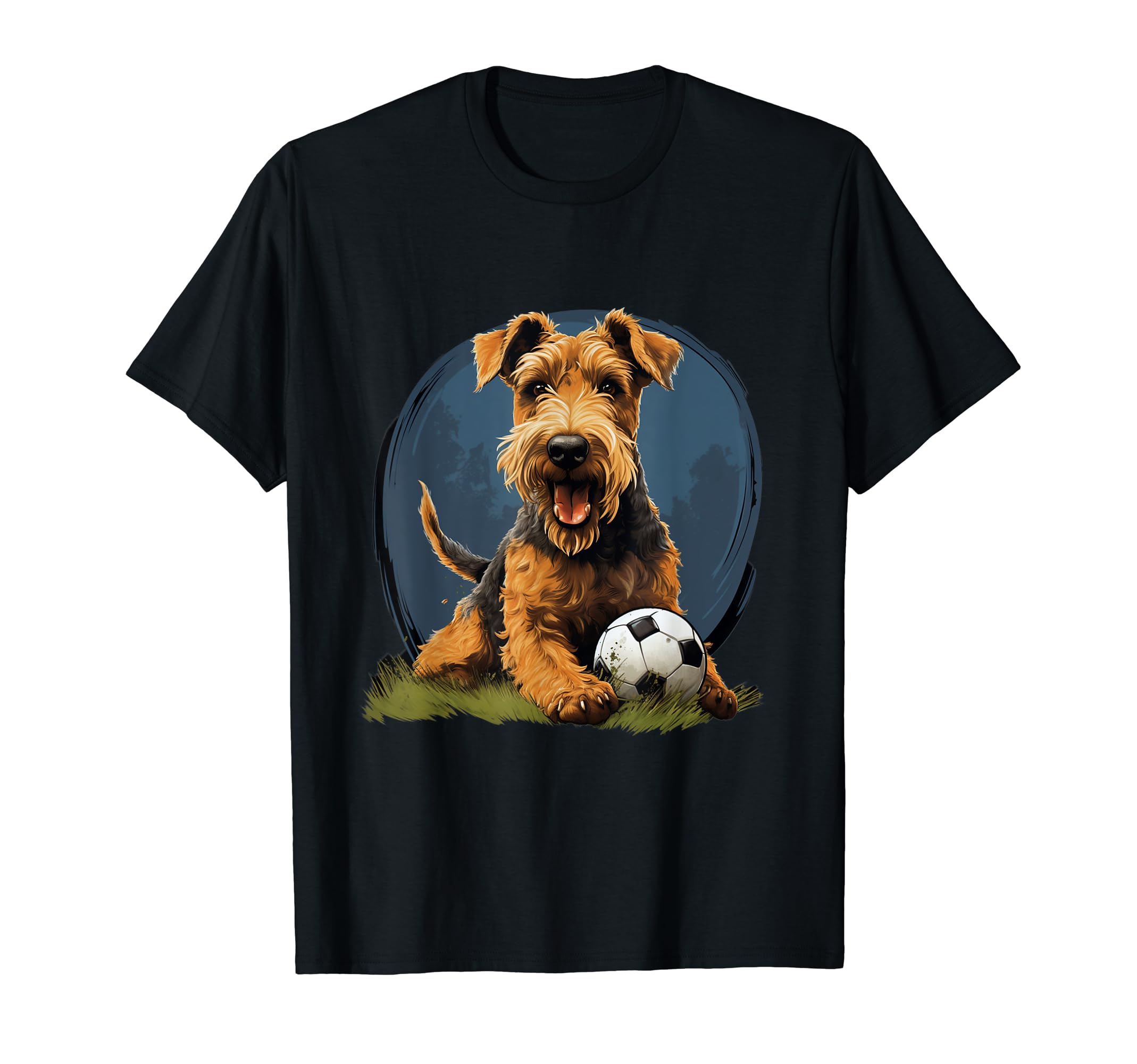 Airedale Terrier Soccer Airedale Terrier T-Shirt - Aesthetic Graphic Unisex