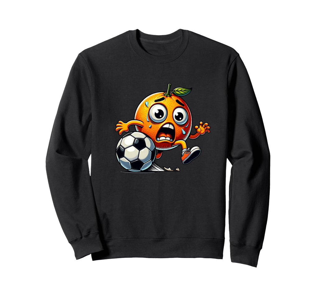 Anxious Orange Running Soccer Ball Sweatshirt - Casual Everyday Wear Unisex