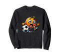 Anxious Orange Running Soccer Ball Sweatshirt - Casual Everyday Wear Unisex