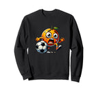 Anxious Orange Running Soccer Ball Sweatshirt - Casual Everyday Wear Unisex