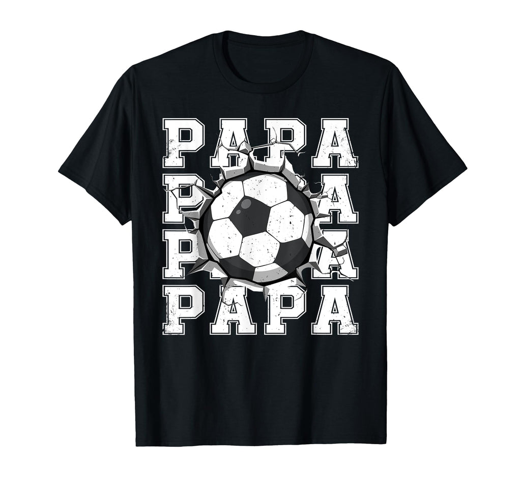 Soccer Papa Cracked Wall Family Matching T-Shirt - Graphic Print Men Women
