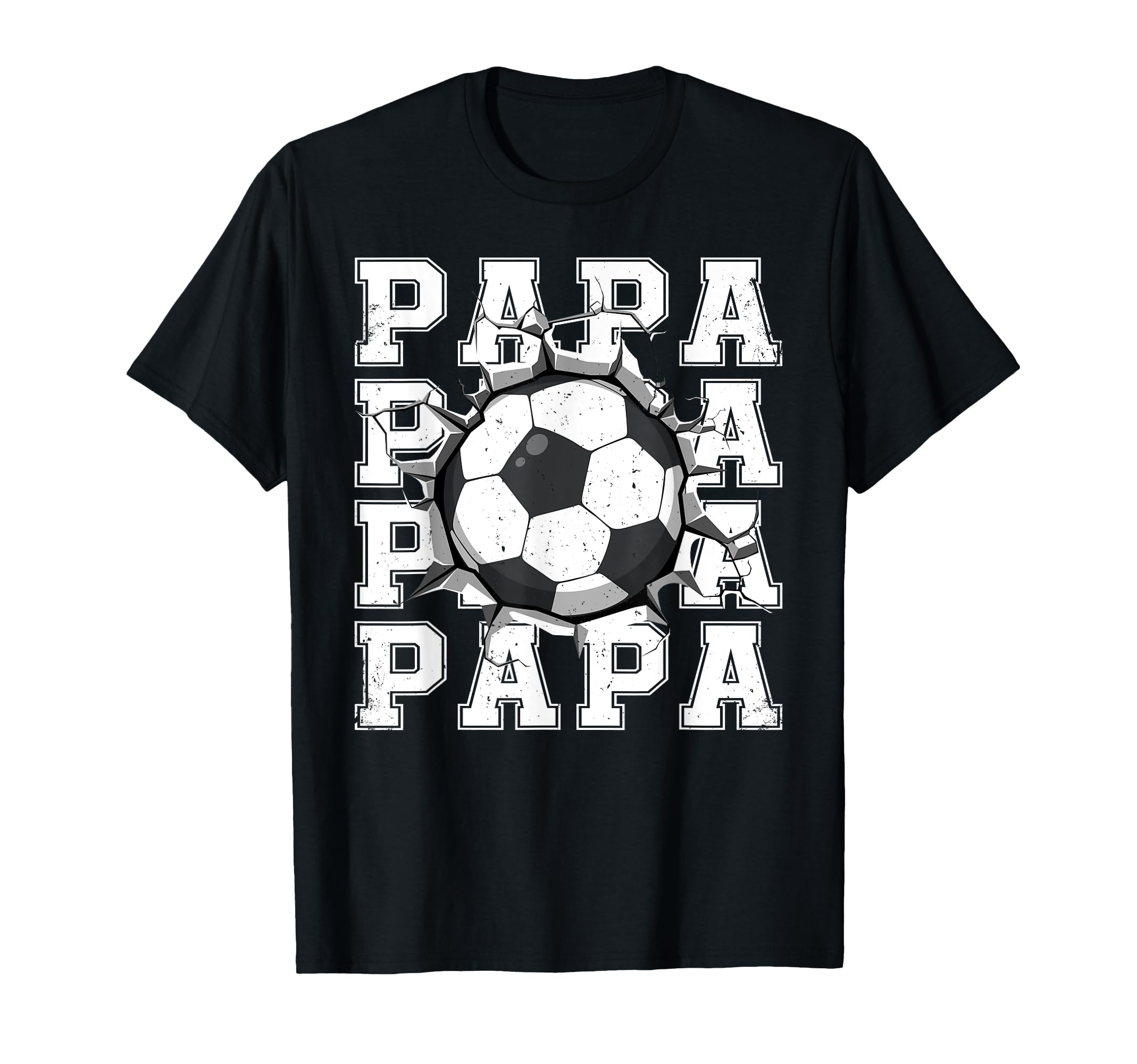 Soccer Papa Cracked Wall Family Matching T-Shirt - Graphic Print Men Women