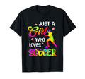 Just Loves Soccer Watercolor Painting T-Shirt - Unique Graphic for Adults