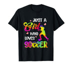 Just Loves Soccer Watercolor Painting T-Shirt - Unique Graphic for Adults