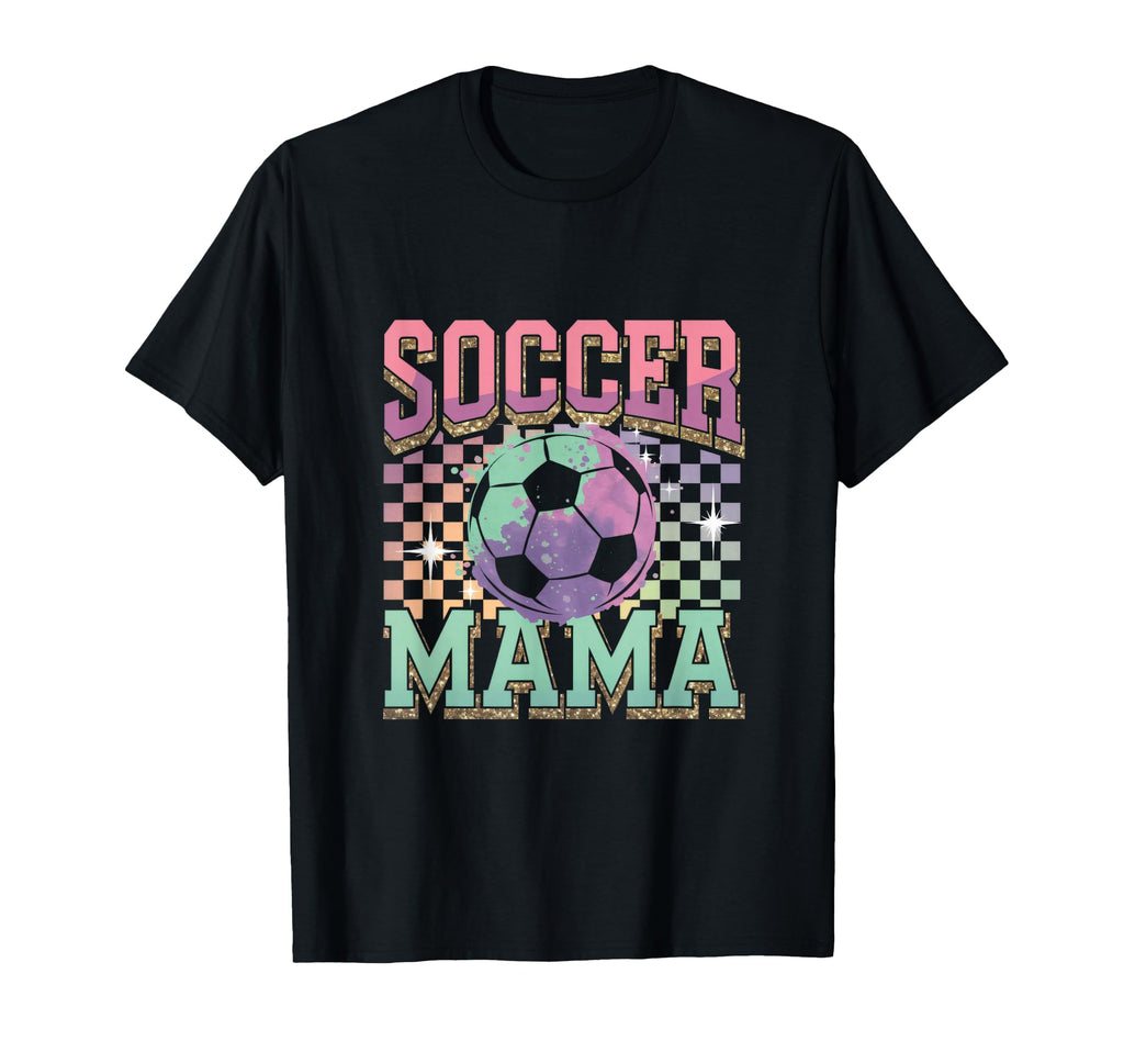 Soccer Mama Soccer Fan Checkered T-Shirt - Minimalist Print for Adults