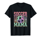 Soccer Mama Soccer Fan Checkered T-Shirt - Minimalist Print for Adults