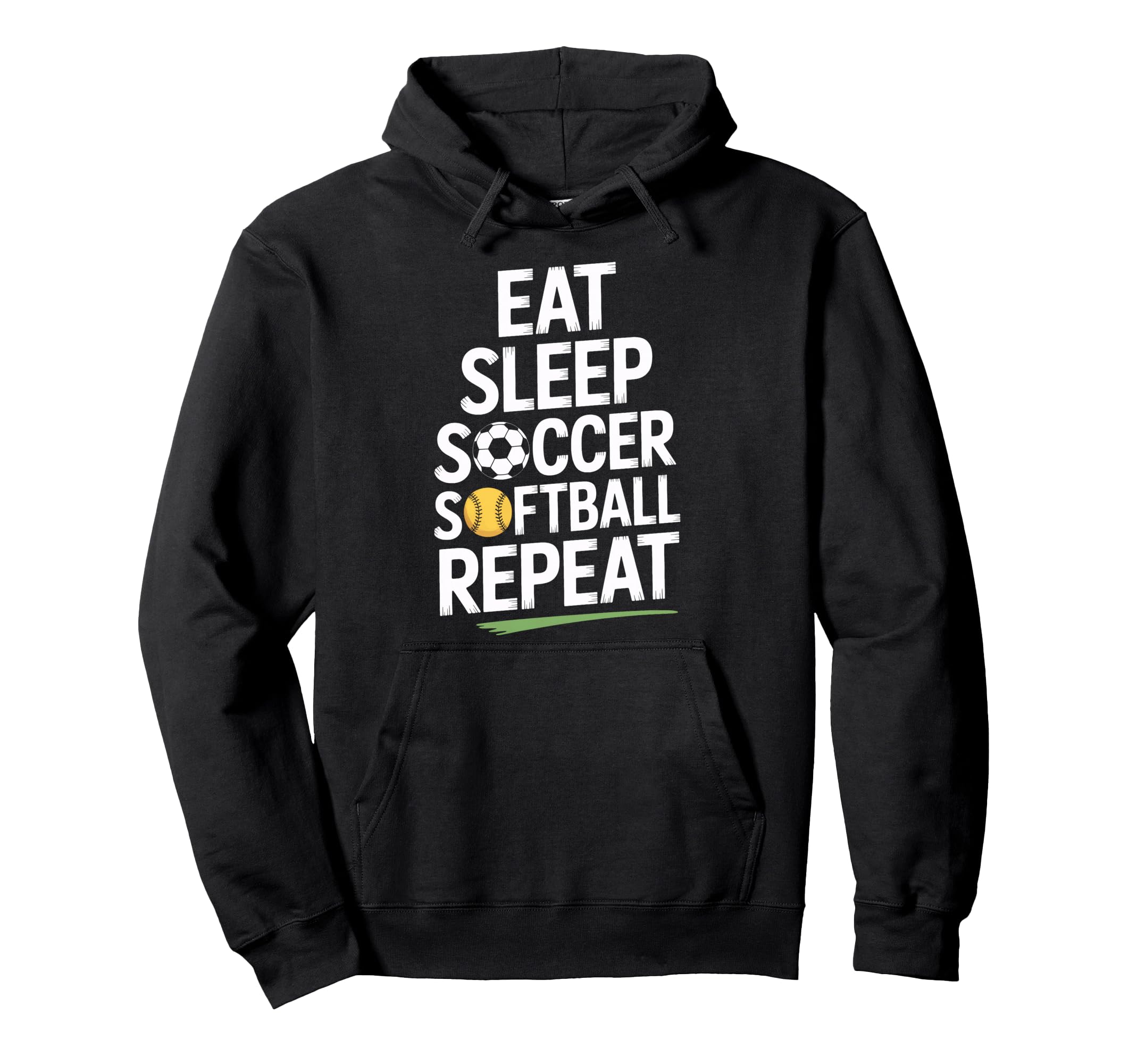 Eat Sleep Soccer Softball Repeat Athletes Hoodie - Graphic Print Men Women