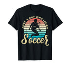 Just Who Loves Soccer Soccer T-Shirt - Minimalist Print Men Women