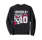 Soccer Birthday 10 Year Old Double Sweatshirt - Minimalist Print Unisex