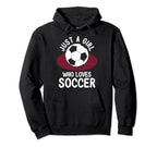 Just Who Loves Soccer Soccer Teams Hoodie - Minimalist Print for Adults