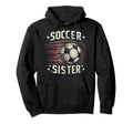 Soccer Sister Football Lover Gifts Hoodie - Minimalist Print for Adults