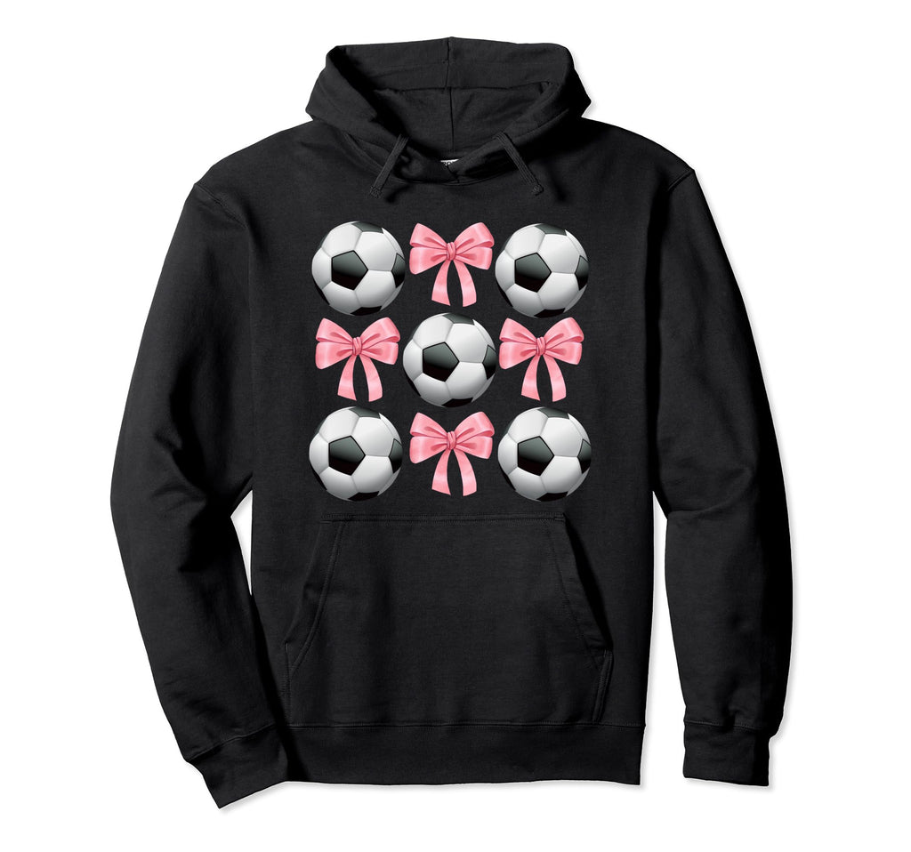 Soccer And Bows Coquette Soccer Mom Hoodie - Aesthetic Graphic Unisex