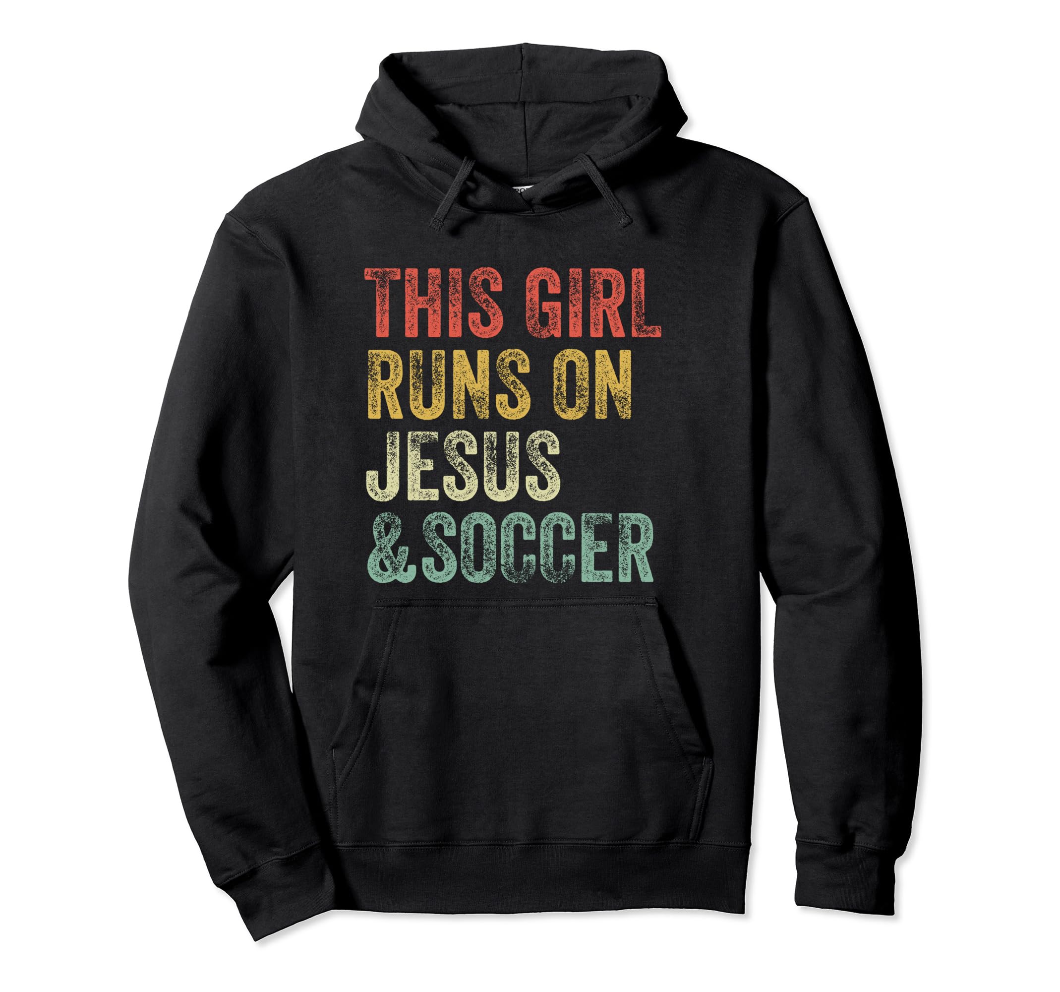 This Runs Jesus And Soccer Christian Hoodie - Streetwear Style Unisex