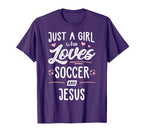 Just Who Loves Soccer And Jesus Gift T-Shirt - Custom Art Print Unisex