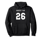 Number 26 Biggest Fan Sport Spirit Wear Hoodie - Trendy Graphic Men Women