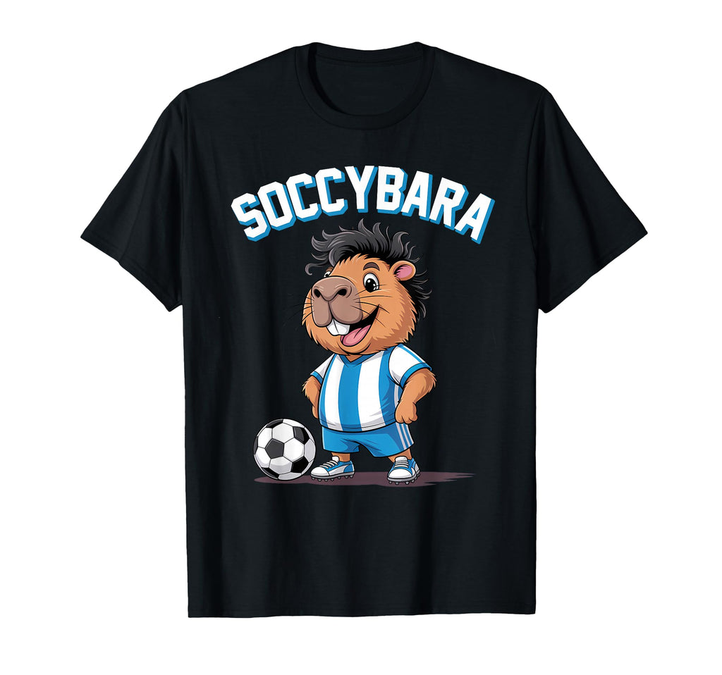 Soccybara Delight Funny Capybara T-Shirt - Minimalist Print Men Women
