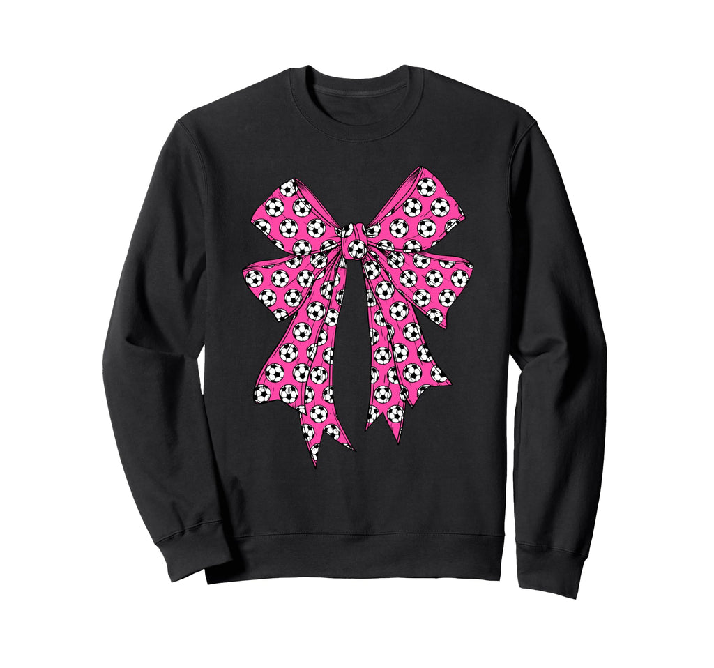 Soccer Ball Coquette Bow Soccer Mom Sweatshirt - Graphic Print for Adults