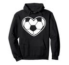 Football Or Soccer As Heart Hoodie - Unique Graphic Unisex